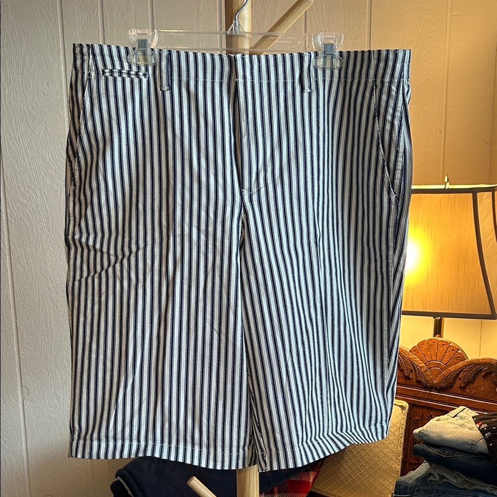Lands’ End Striped Blue and White Shorts NWOT